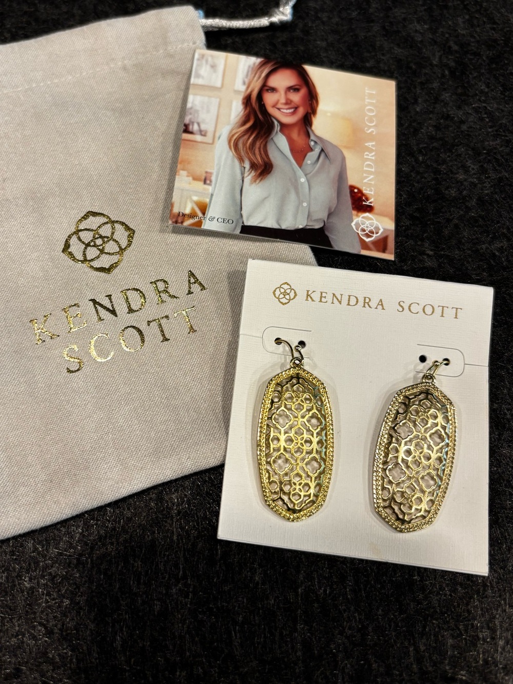 Kendra Scott Gold Filigree Drop Earrings